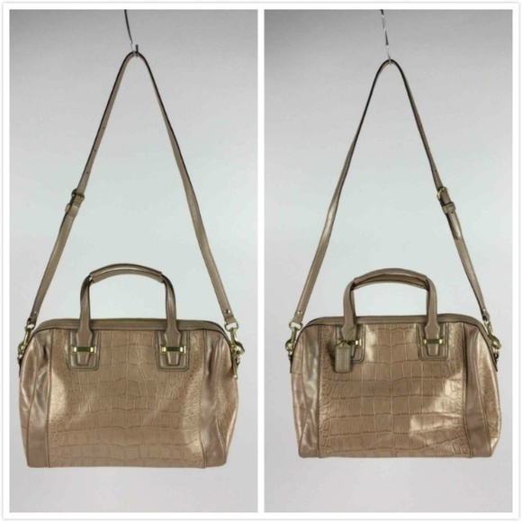 Coach Leather Crocodile Embossed Satchel Bag‎ - Picture 1 of 8